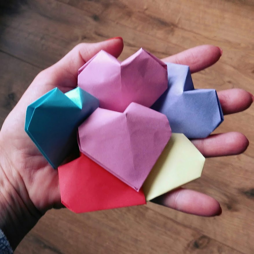 origami hartjes